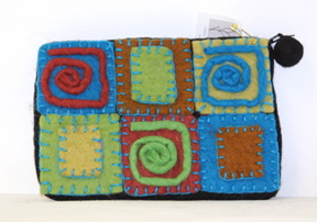 black purse with squares