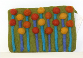felted purse olive green