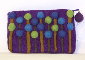 felt purse purple
