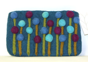 felt purse teal lollipops