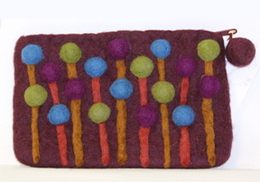 felt purse wine lollipop