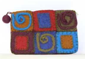 felt purse wine squares